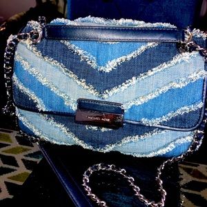 Michael Kors frayed denim crossbody